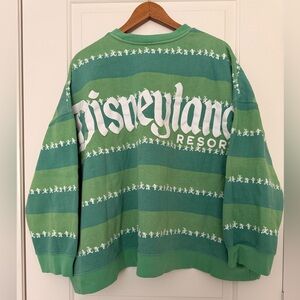 Disney Parks Disneyland Spirit Jersey Green Striped Mickey & Friends Sweatshirt